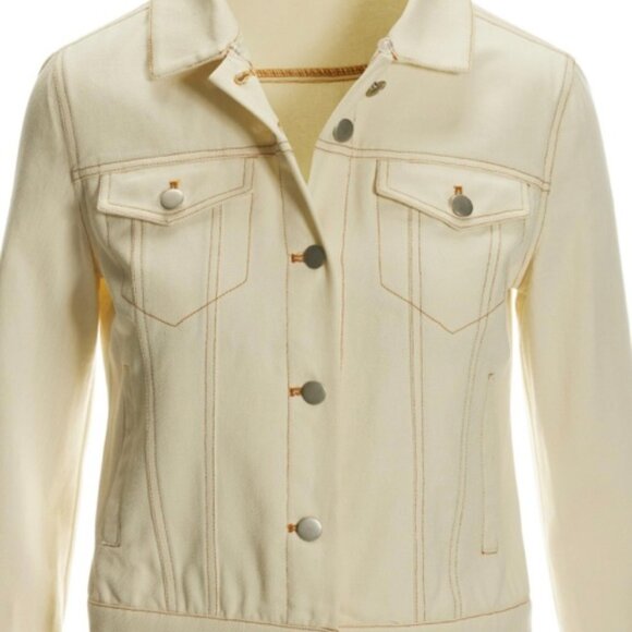 NWT Boston Proper Faux Fur Trim Denim Jacket - Size M - Picture 6 of 6